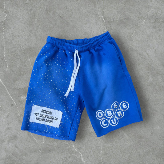 Sapphire rhinestone shorts